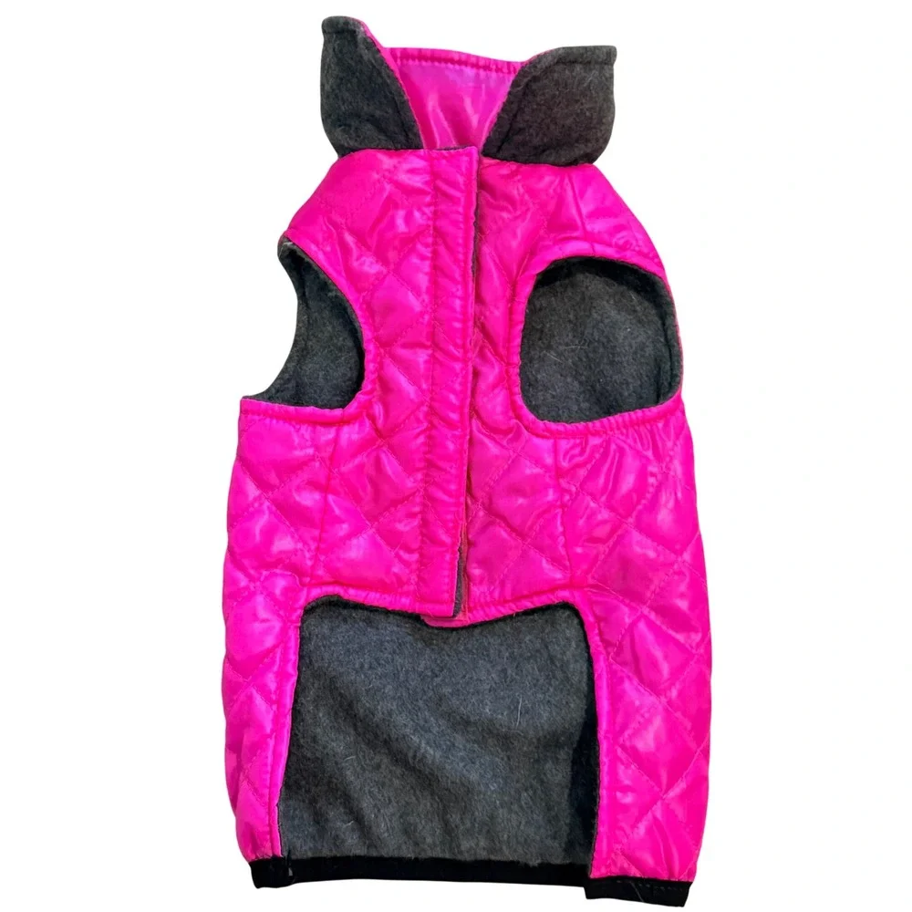 Beverly Hills Polo Club Dog Vest Small Pink Quilted Fleece Puffer Jacket Preppy
